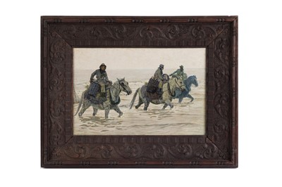 Lot 44 - George Sherwood Hunter - Shrimp fishing on horseback | oil