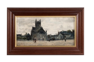 Lot 67 - George Sherwood Hunter - Town Square with figures, Northern Europe | oil