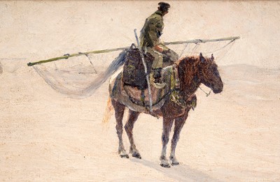 Lot 43 - George Sherwood Hunter - Shrimpers - Oostduinkerke | oil