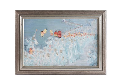Lot 2 - George Sherwood Hunter - “Lantern Procession, Newlyn” | oil