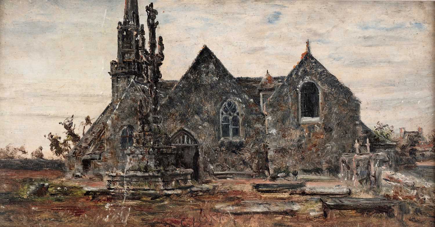 Lot 89 - George Sherwood Hunter - “Church at Port Haven, 1873” | oil