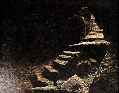 Lot 40 - George Sherwood Hunter - The stone staircase | oil