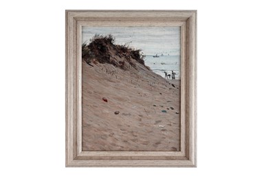 Lot 42 - George Sherwood Hunter - Sand dune with fisherman | oil