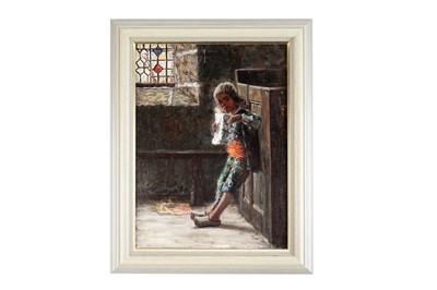 Lot 30 - George Sherwood Hunter - Little boy by the window | oil