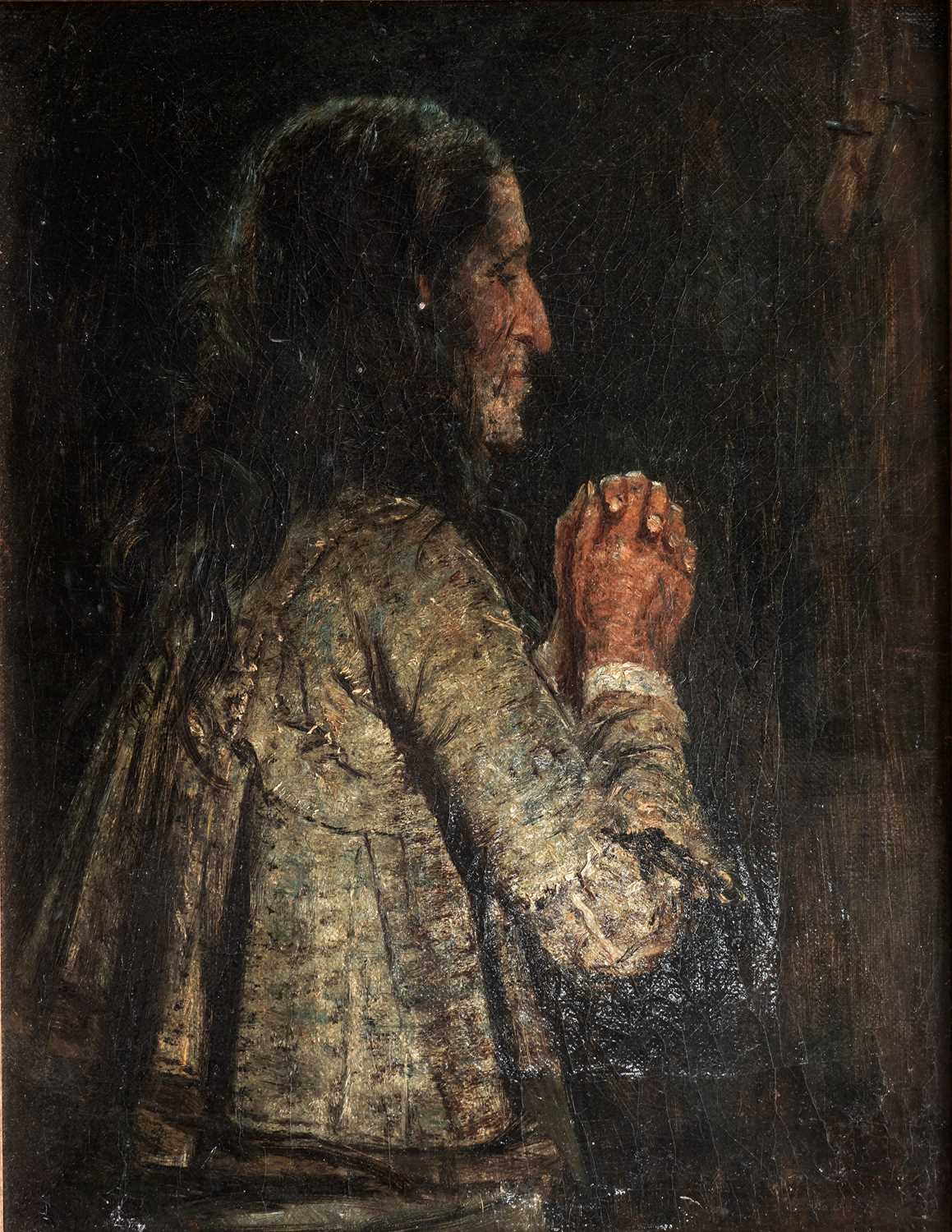 Lot 23 - George Sherwood Hunter - Study of a head: Brittany | oil