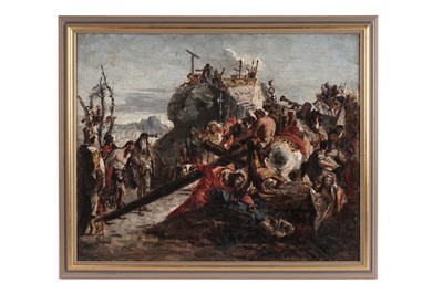 Lot 92 - George Sherwood Hunter After Giovanni Battista Tiepolo - “Christ Carrying the Cross” | oil