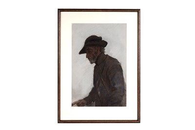 Lot 62 - George Sherwood Hunter - Old man in a jacket and hat | pastel