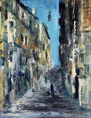 Lot 528 - James Lawrence Isherwood - Street, Valletta | oil