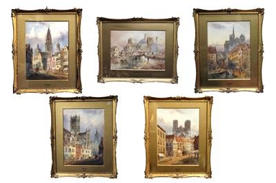 Lot 211 - E. Nevil, a collection of five late 19th/ early 20th Century watercolours
