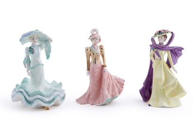 Lot 245 - Three boxed Coalport David Shilling limited edition ‘The Ascot Lady’ figures