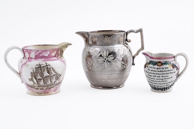 Lot 259 - Three 19th Century lustre jugs