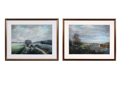 Lot 613 - Robert Turnbull - A pair of British river views | pastel
