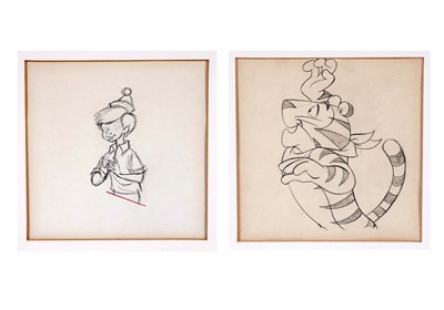 Lot 563 - Animation Drawings - Tony the Tiger and Christopher Robin | graphite
