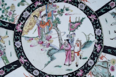 Lot 801 - A Chinese famille rose charger