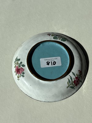 Lot 810 - A Chinese blue and white saucer dish; and a Canton enamel dish