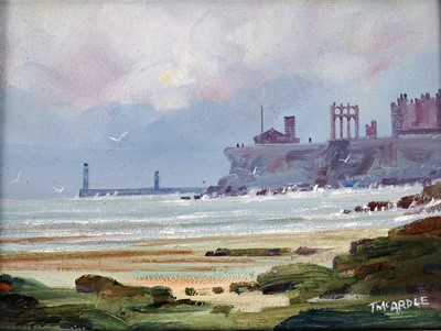 Lot 548 - Terence McArdle - Looking towards Tynemouth Priory | oil