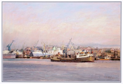 Lot 554 - Walter Holmes - Middle Docks & Engineering Co Ltd, South Shields | pastel