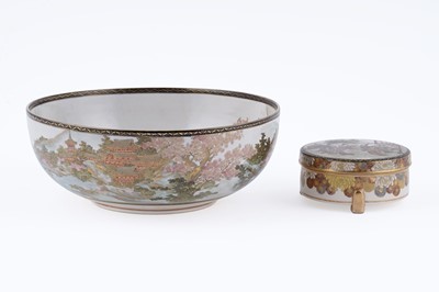 Lot 837 - A Satsuma box and bowl
