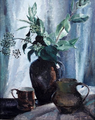 Lot 508 - Colin Campbell - Still life with vase of flowers | oil