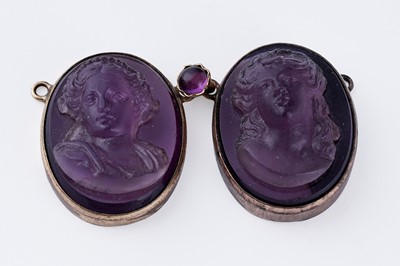 Lot 22 - Antique costume jewellery including: a Georgian-style paste pendant