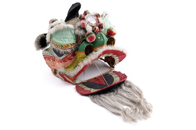 Lot 165 - A Chinese papier-mâché dragon or lion’s head