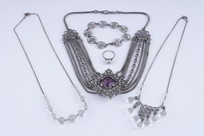 Lot 27 - Edwardian and Art Deco era costume jewellery; and a pair of American opera glasses