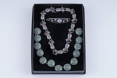 Lot 115 - Mid-Century Mexican silver jewellery, including: a necklace by Gerardo Lopez of Taxco