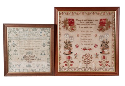 Lot 320 - Two first half 19th Century samplers
