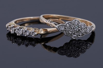 Lot 71 - A 1920's pavé set diamond ring; and a five-stone diamond ring
