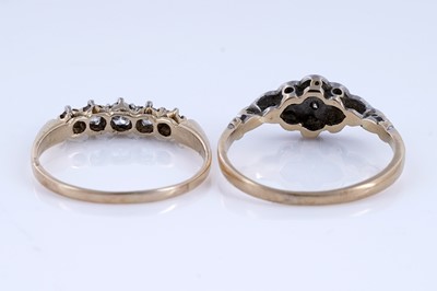 Lot 71 - A 1920's pavé set diamond ring; and a five-stone diamond ring