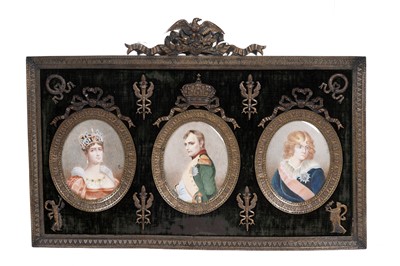 Lot 282 - Early 20th Century French School - Napoleon, Joséphine, and Napoleon II | miniature triptych