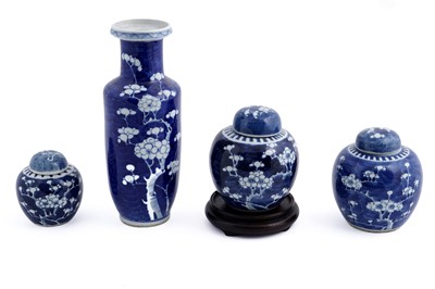 Lot 160 - A collection of three Chinese ginger jars; and other items