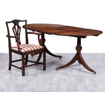 Lot 55 - A set of eight Georgian style dining chairs; and a Georgian style dining table