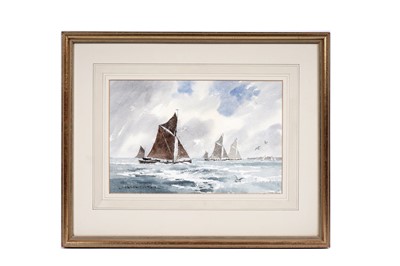 Lot 73 - James Fletcher-Watson - Barge Race, Thames Estuary | watercolour