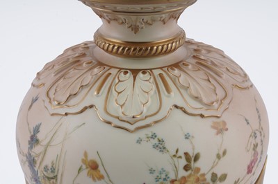 Lot 873 - A pair of Royal Worcester vases