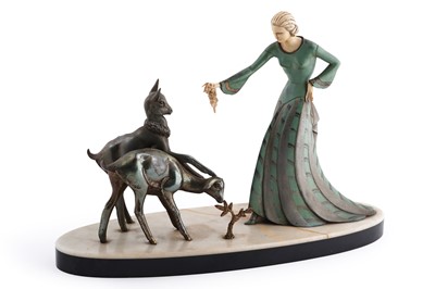 Lot 316 - An Art Deco spelter figure group