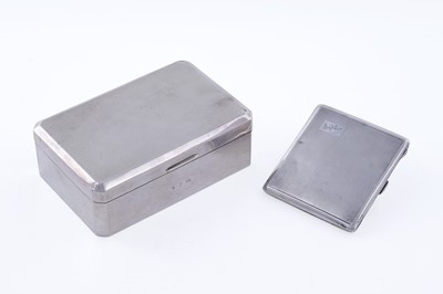 Lot 400 - A George VI silver cigarette case; and an Elizabeth II silver table cigarette box