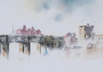 Lot 555 - Alan Reed - High Level Bridge, looking towards Newcastle upon Tyne | watercolour