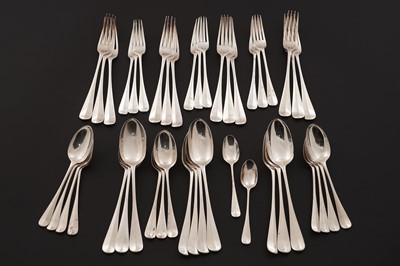 Lot 218 - A Victorian Scottish silver part service of Hanoverian pattern flatware