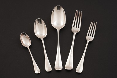 Lot 218 - A Victorian Scottish silver part service of Hanoverian pattern flatware