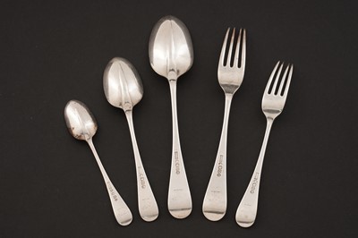 Lot 218 - A Victorian Scottish silver part service of Hanoverian pattern flatware