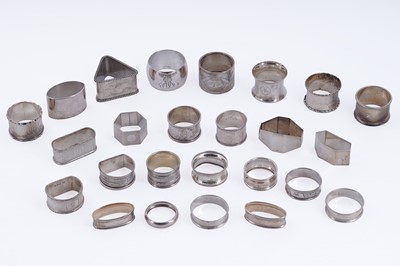 Lot 410 - A collection of early 20th Century silver napkin rings