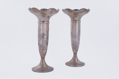 Lot 416 - A pair of 1920's silver vases