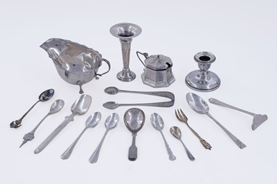Lot 399 - George V and later silver tableware including: an Art Deco mustard pot