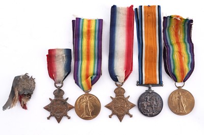 Lot 6 - WWI medals; and photographic postcards