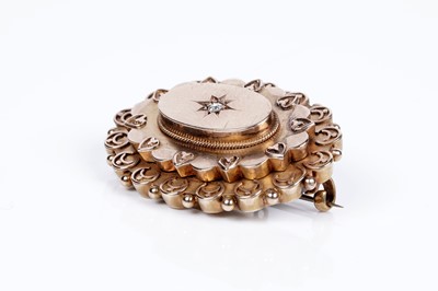Lot 2 - A Victorian Etruscan Revival diamond brooch on 15ct gold