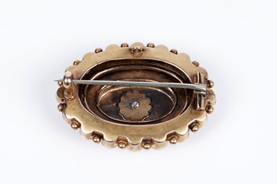 Lot 2 - A Victorian Etruscan Revival diamond brooch on 15ct gold