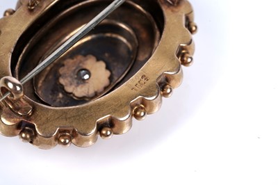 Lot 2 - A Victorian Etruscan Revival diamond brooch on 15ct gold