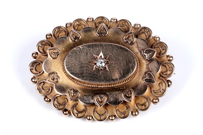 Lot 2 - A Victorian Etruscan Revival diamond brooch on 15ct gold