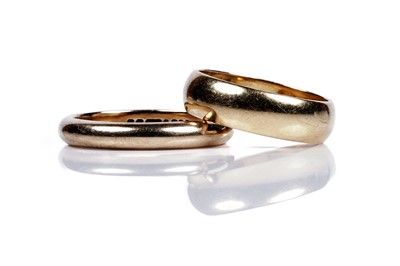 Lot 108 - An 18ct gold wedding band; and a 9ct gold wedding band